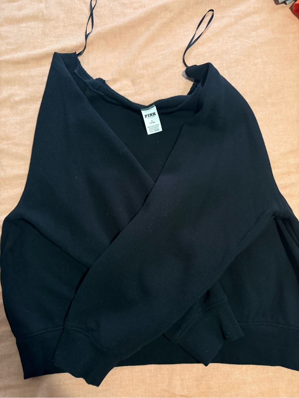 PINK Victoria's Secret Black off the shoulder sweater